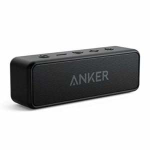 Anker SoundCore 2 Bluetooth Lautsprecher mit Dual-Treiber besserem Bass, 24 St. Spielzeit, 20 M Reichweite, IPX5 Wasserfest mit Eingebauten Mikrofon(Schwarz) - 1