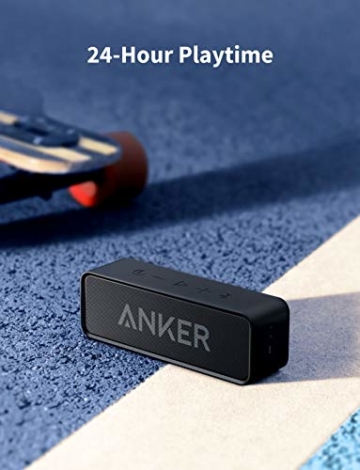 Anker SoundCore Mobiler Bluetooth 4.0 Lautsprecher, unglaubliche 24-Stunden-Akkulaufzeit und Dual-Treiber Wireless Speaker mit reinem Bass und eingebautem Mikrofon für iPhone, Samsung usw. (Schwarz) - 6