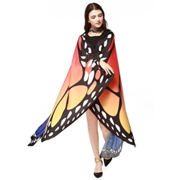 Kleider , Frashing Frauen Schmetterlingsflügel Schal Schals Nymph Pixie Poncho Kostüm Zubehör (Heiß Rosa) - 