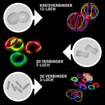 KNIXS Mega Knicklichter Partypack im 6 Farb-Mix (grün, rot, blau, gelb, pink, orange) - 6