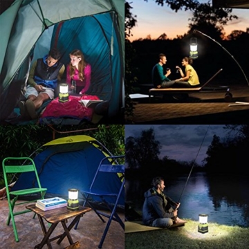 LE 1000lm Campinglampe, 3 Helligkeiten dimmbar, Batteriebetrieben LED Campingleuchte für Stromausfällen, Wandern, Camping, Notfall, Ausfälle usw. - 
