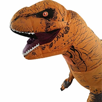 Ohlees Men's T-Rex Inflatable Dinosaur Costume aufblasbare Dinosaurier Anzüge und Kostüme Festival Party Park für Erwachsene größe (Braun) - 