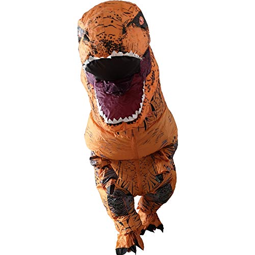 Ohlees Men's T-Rex Inflatable Dinosaur Costume aufblasbare Dinosaurier Anzüge und Kostüme Festival Party Park für Erwachsene größe (Braun) -