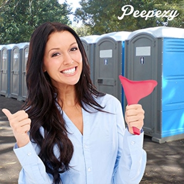 PldAmalyze Peepezy Frauen Urinal tragbar aus weichem Silikon Rosa Pinkelhilfe Urintrichter - 4